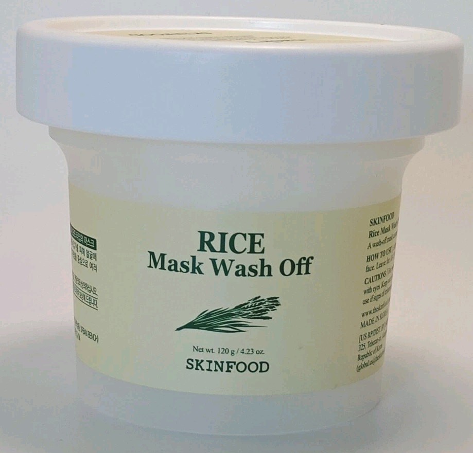 2 Pack SKINFOOD Rice Mask Wash Off Exfoliating 4.23 oz. Each K-Beauty
