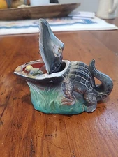 Vintage Nodder Ashtray Alligator Crocodile Japan Ash Tray 1950s Travel Souvenir 