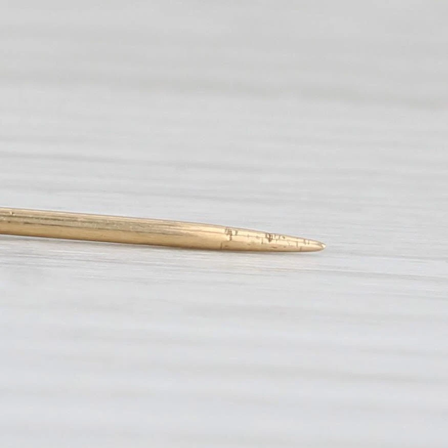 Antiguo pasador de perlas semilla de diamante de oro amarillo de 14 k Foto 4 de 4