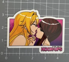 Hook Ups Sticker Rare Vintage NOS Kissing  
