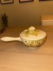 Vintage Damask gravy boat with lid made by Red Wing Pottery