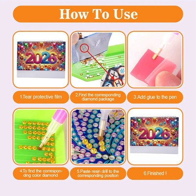 DIY Diamantmanagement-Kalender 2026 Papier Tischdeko Kunsthandwerk
