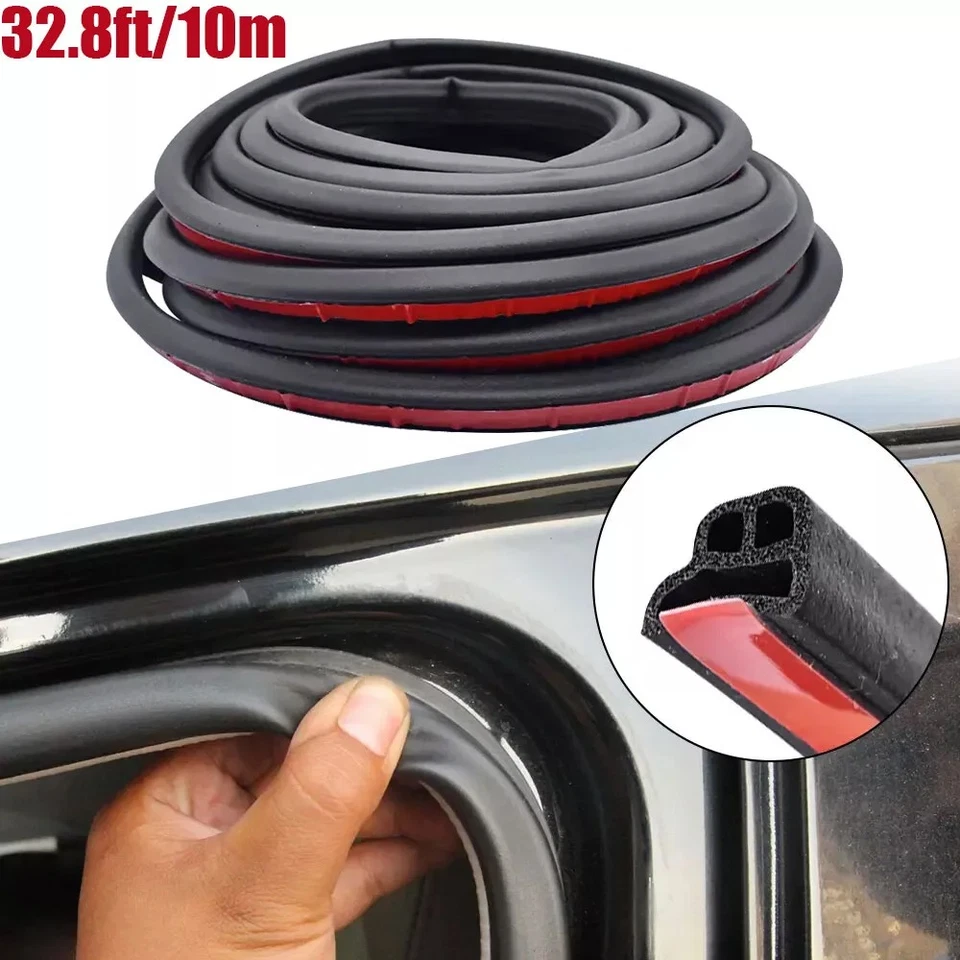 Tira de sellado de goma negra para puerta de auto Chevy 32,8 pies/10 m Foto 4 de 4