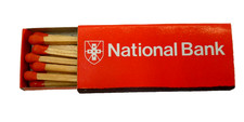 VINTAGE NATIONAL BANK AUSTRALIA UNUSED PROMOTIONAL ADVERTISING MATCHBOX
