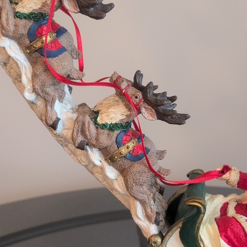 Santa’s Sleigh Flying Reindeer Trim a Home Vintage K-Mart Original Box 17.5” - Picture 6 of 16