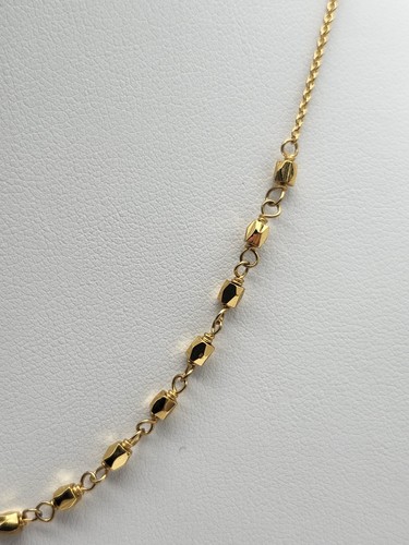 GORJANA SIGNED Gold-Tone Chain Link & Beaded Necklace. Gorgeous! 17.5" - Picture 12 of 16
