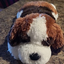 Brown White Black Dog Plush Stuffed Animal Soft Toy Cute Puppy Plushie Gift