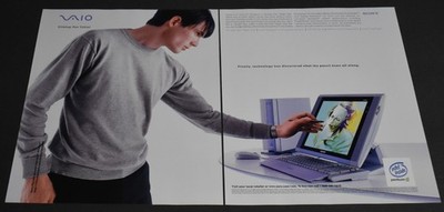 2001 Print Ad VAIO Sony Computer Intel Inside Pentium III Processor Technology