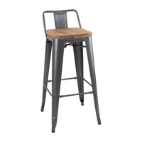 Bolero Bistro Hochbarstuhl Mit Holzsitz Grau (4 StüCk)