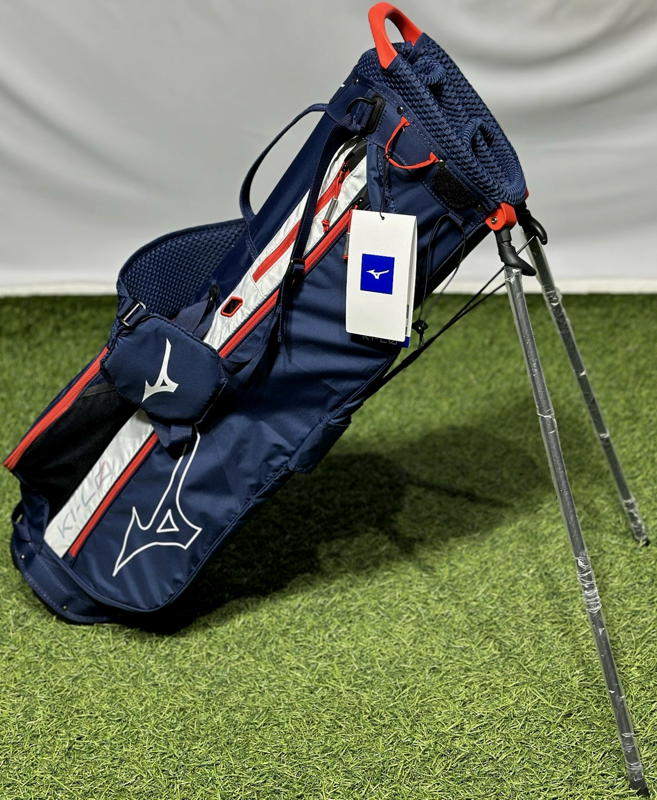 Mizuno K1-L0 Lightweight Stand Golf Bag 5-Way Divider Navy Red