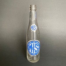 1956 Mellow And Smooth M & S Soda Bottle &bull; Famous Flavor ACL 7oz. &bull; Flint, Mich.