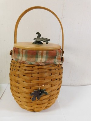 Longaberger 2000 October Fields Basket Combo Lid, Fabric Liner, Protector Lid