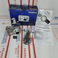 Olympus FE-310 8.0MP 5X Optical Zoom Digital Camera  Picture Card Tested Working