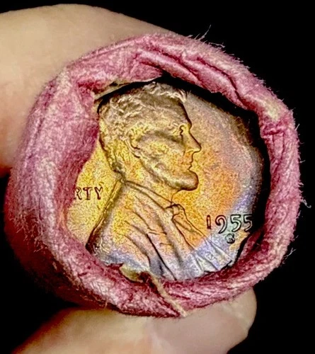 1955-S UNC Penny Roll - “End Toners” - Great Grandpa’s Stash - OBW BU GEM