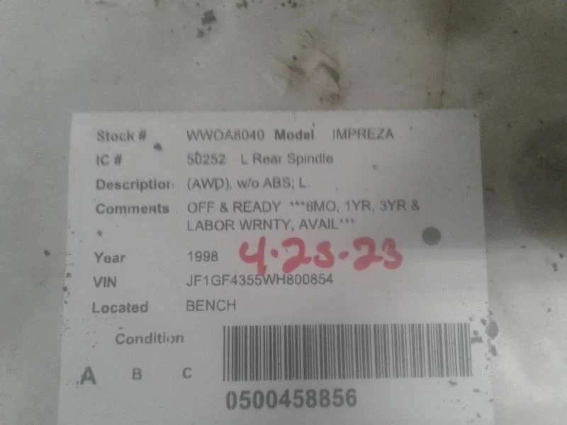 Junta/esboço traseiro do driver AWD sem ABS compatível com 93-01 IMPREZA 1699254 - Imagem 3 de 3