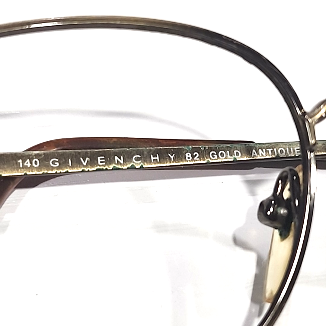 Givenchy 82 Vintage Antique Gold Metal Oval Eyeglasses Frame  display picture 3