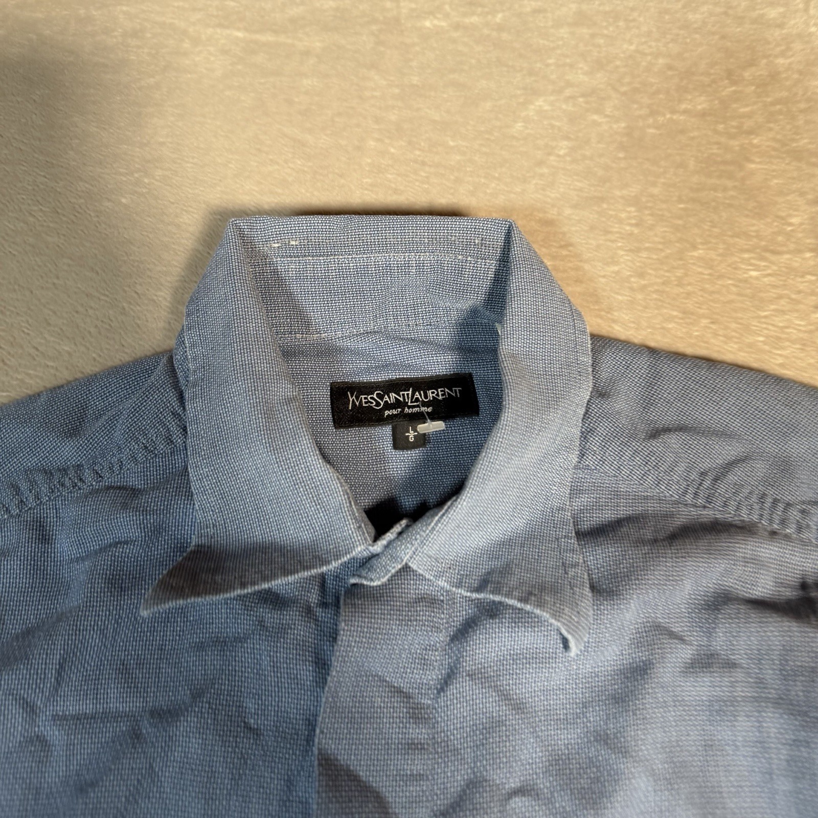 Yves Saint Laurent Shirt Men Large Blue Pour Homm… - image 3