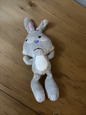 Seltenes Skunk Fu! Hase grau weiß Hase weiches Plüschtier TV Spielzeug 7-9 Zoll