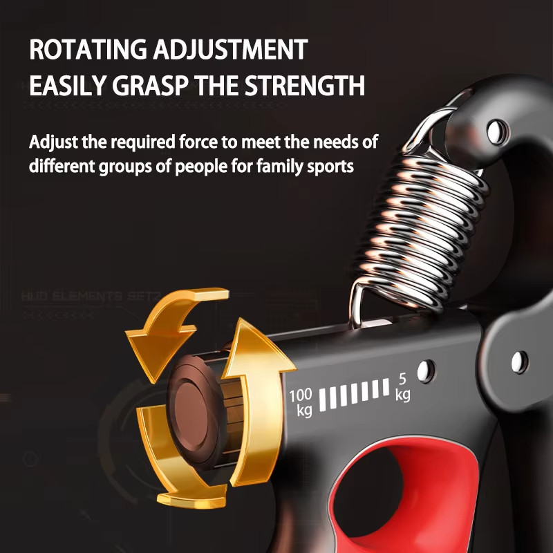 Hand Grip Strength Power Trainer Gripper Strengthener Adjustable Gym Exerciser