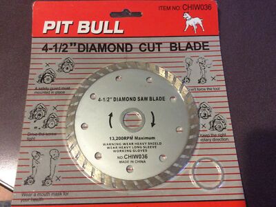Pit Bull 4-1/2  Diamond Cut Saw Blade