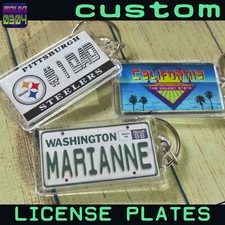 Custom Photo / Image Keychains - Any State Team Text - Personalized High Res