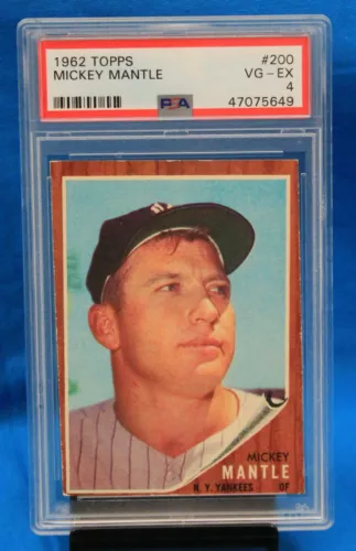 1962 TOPPS # 200 Mickey Mantle PSA 4 VG-EX # 47075649  NEW YORK YANKEES !!!