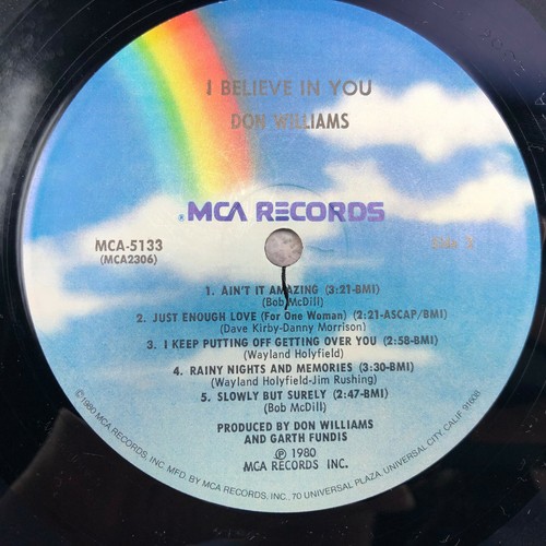 Vinyl Record LP 12 inch 12" case vtg 33 Don Williams I believe you country 1980 - Picture 4 of 4