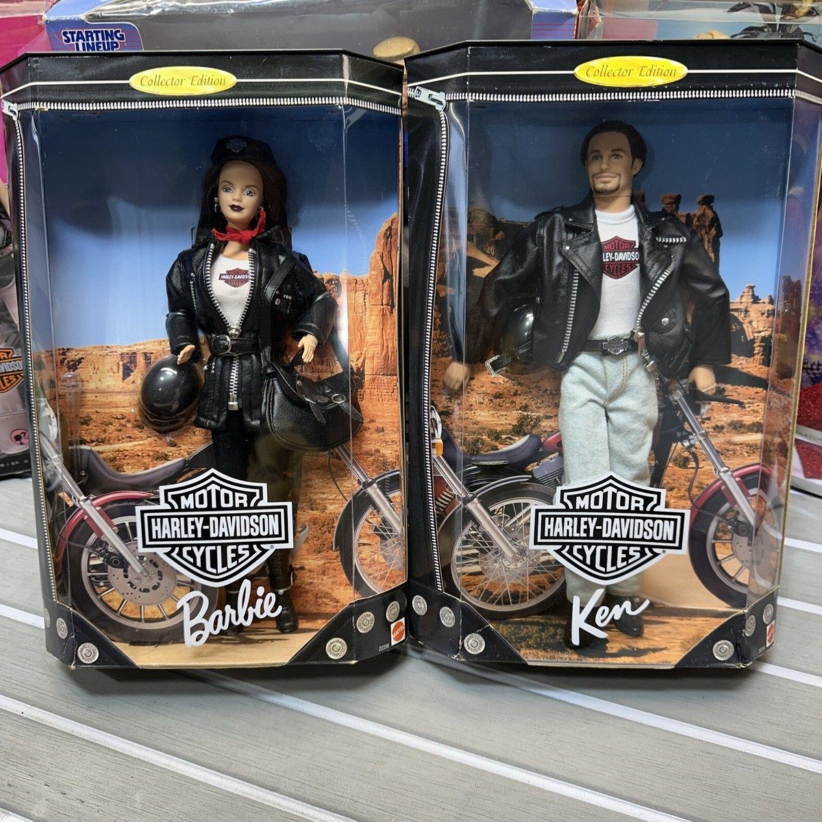 NRFB VTG 1998 Barbie & Ken Harley Davidson Dolls Collector Mattel