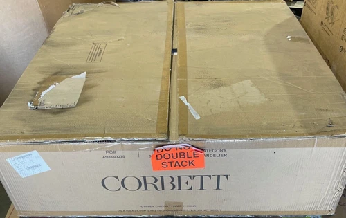 NEW Corbett Lighting 42" LED Alula Vintage Brass Chandelier Ceiling Light - Picture 4 of 5