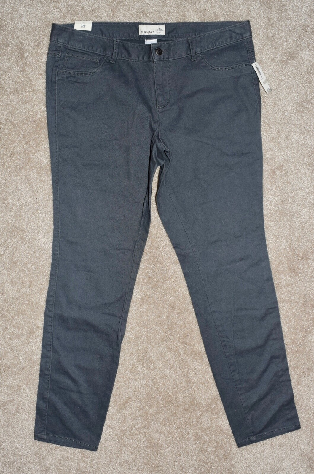 New Womens Old Navy Pants 14 Gray Low Rise Skinny Leg Stretch