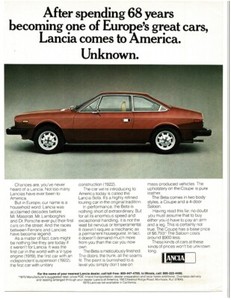 1975 LANCIA Beta red 2-door coupe Vintage Print Ad