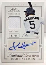 Josh Harrison 2015 National Treasures Treasured Material GU Jersey Auto #d 81/99