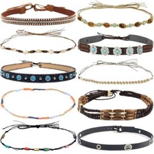 10 Pcs Cowboy Hat Bands for Women Men, Cowgirl Hat Bands for Western Hats