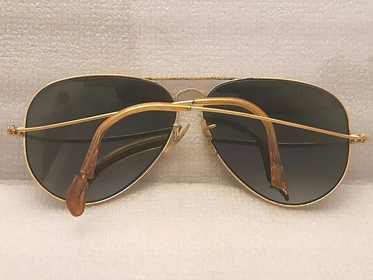 VINTAGE RAY BAN SUNGLASSES AVIATOR 62 14 GOLD FRAME USA