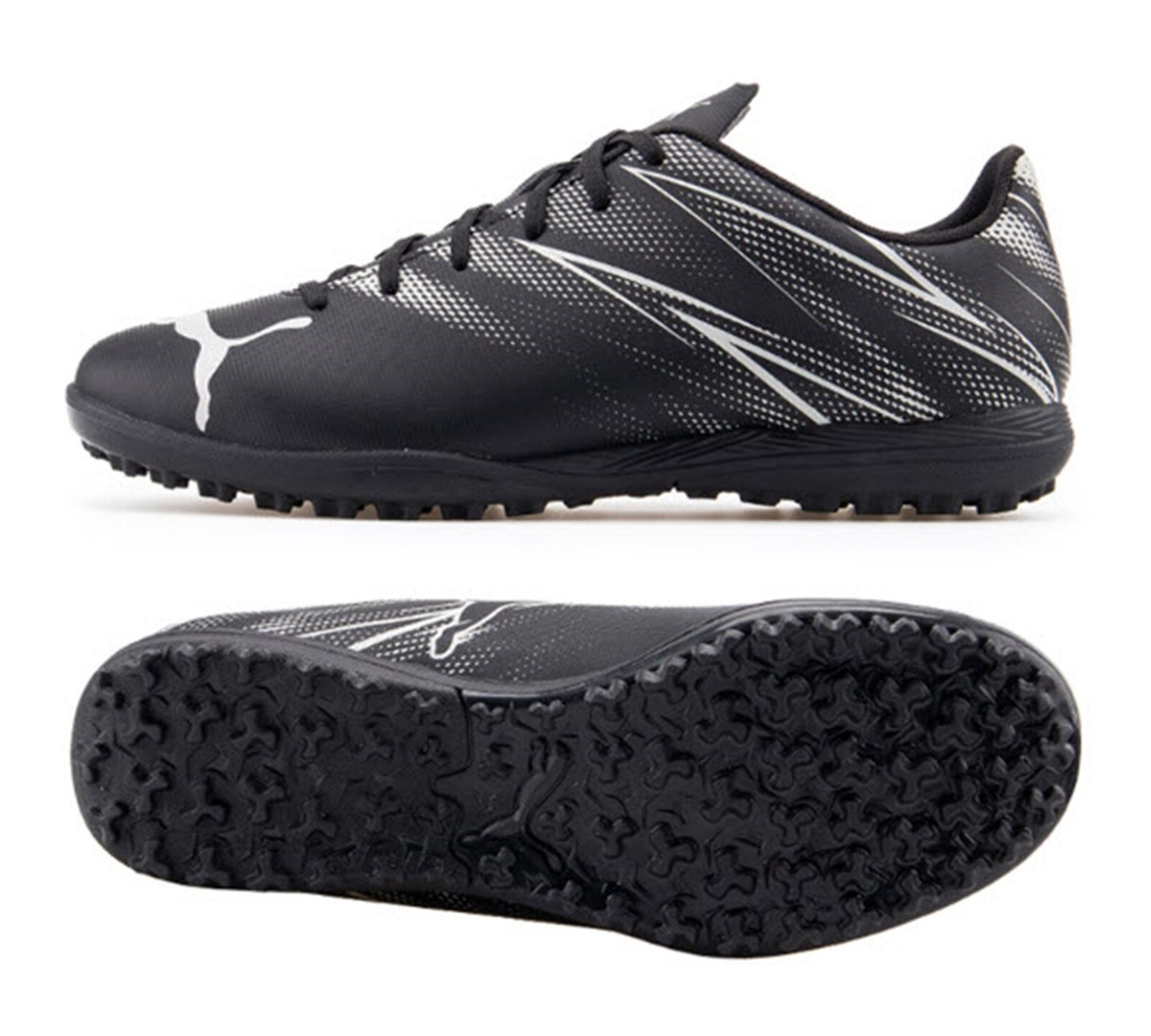 PUMA Men ATTACANTO TT Cleats Black Silver Soccer Futsal Football
