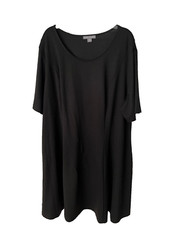 Jessica London Women's Size 28W Scoop Neck SS Stretch Knit Black T-Shirt Dress