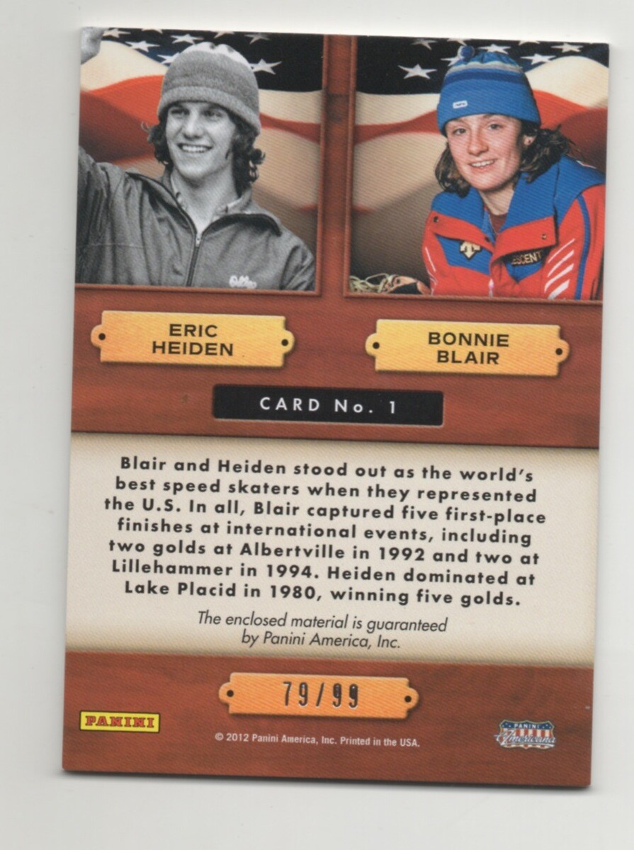 2012 PANINI AMERICANA OLYMPICS MATERIALS / RELIC ERIC HEIDEN