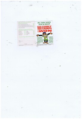 P G Tips Tee Trade Card (100 Kuschelschimpansen zu gewinnen)