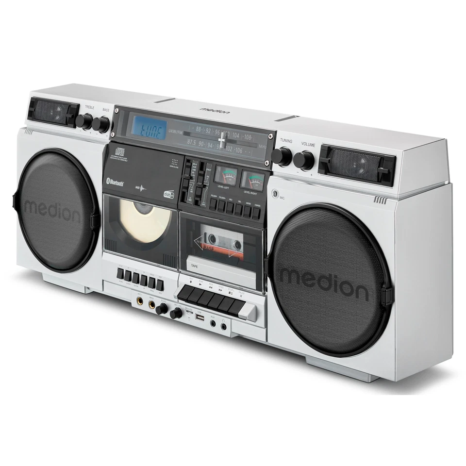 Medion LIFE® P66538 Retro-Boombox weiß - Bild 4 von 4
