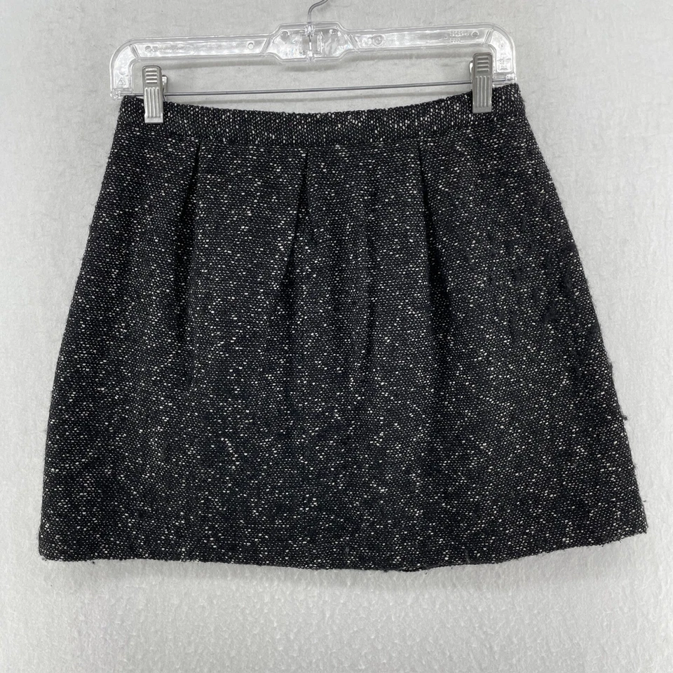 Falda Broadway & Broome Para Mujer 4 Negra Tweed Plisada Forrada Recta Minifalda Foto 2 de 4