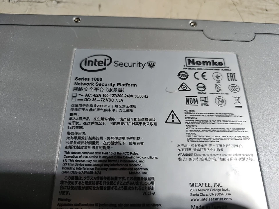 SERIE INTEL MCAFEE 1035-c1 1000 con orejas probadas para potencia. #y27 Foto 3 de 3