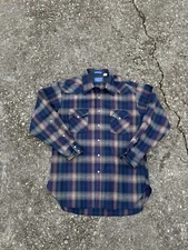 PENDLETON MEN’S Blue/red BOARD SHIRT W/LOOP SIZE LARGE  WOOL USA