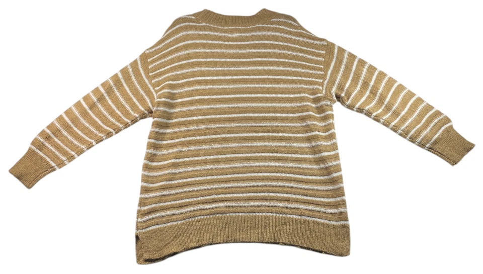 Suéter Style & Co Mujer Talla Grande 3X Camel Tostado Blanco Rayas Tejido Manga Larga Foto 2 de 4