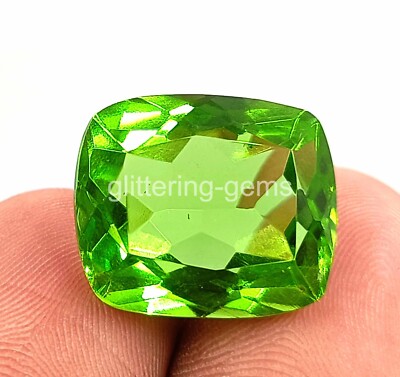 Natural Rare Cushion imperial Green Topaz 14.3Ct IGL Certified Loose Gemstone SC