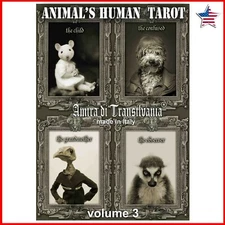 Major Arcana Tarot Card Deck Vintage Oracle Animal Farm Dog Cat Horse Bear Bird