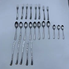 Studio William 24pc Flatware Set Stainless Steel Larch Pattern Knife Fork Spoon