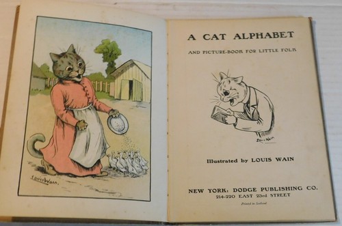 A CAT ALPHABET AND PICTURE-BOOK FOR LITTLE FOLK by LOUIS WAIN - 1914 - Picture 2 of 8