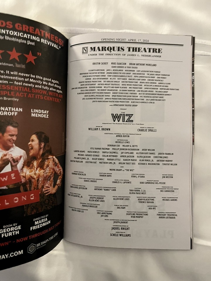 The Wiz Broadway Opening Playbill With Sticker Wayne Brady eBay