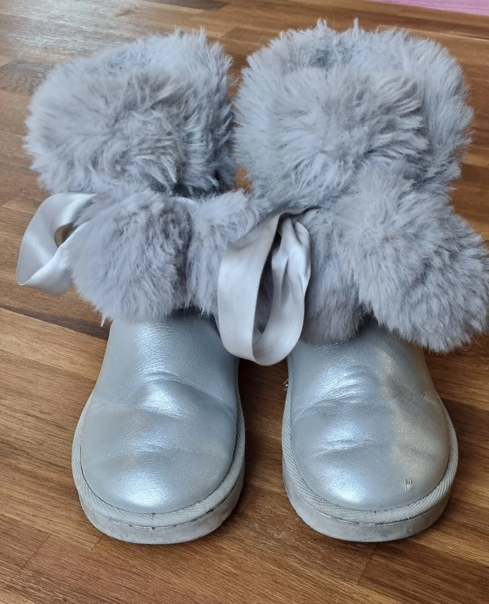 Bottes Fille 28 Argent es En Bon tat eBay