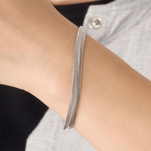 Bracciale argento sterling 925 6 mm catena serpente morbido piatto catena cordino serpente 6,7"